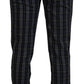 BENCIVENGA Elegant Gray Checkered Wool Chino Pants