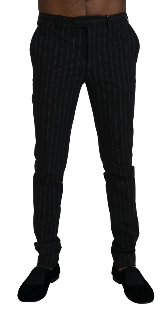 BENCIVENGA Black Stripes Viscose Dress Pants