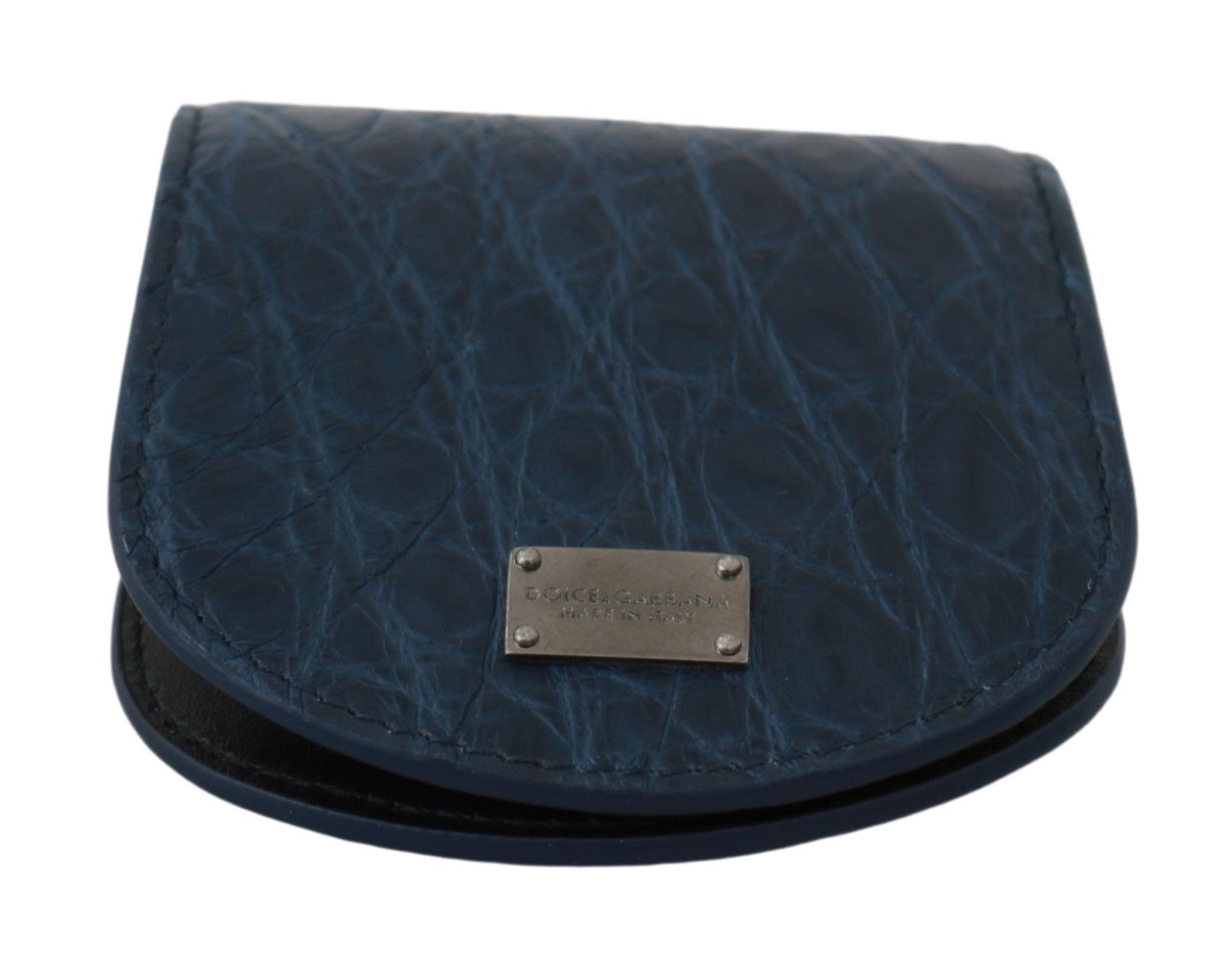 Dolce & Gabbana Blue Holder Pocket Wallet Blue Exotic Skin Condom Case