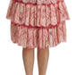 Dolce & Gabbana Elegant Pink Lace High-Waist Skirt