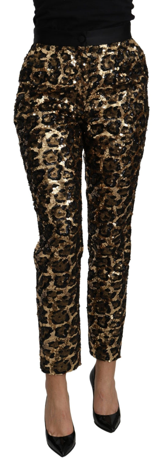 Dolce & Gabbana Elegant High Waist Skinny Sequined Pants