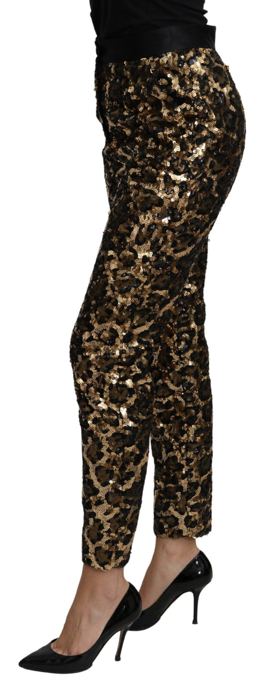Dolce & Gabbana Elegant High Waist Skinny Sequined Pants