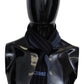 Missoni Black Blue Striped Wool Unisex Wrap scarf