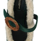 Dolce & Gabbana Green Suede Fur Shearling Mary Jane Shoes