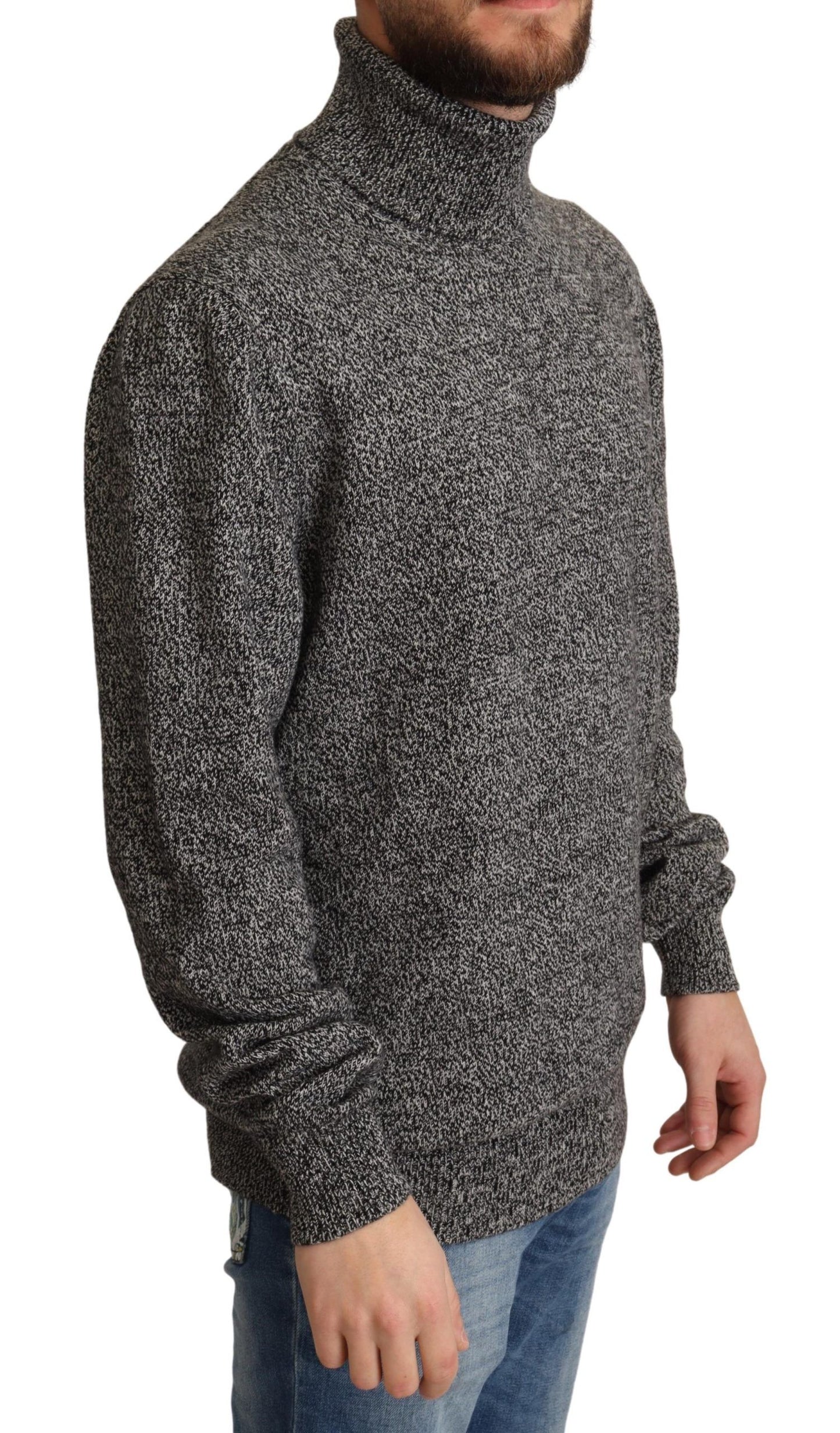 Dolce & Gabbana Gray Turtle Neck Cashmere Pullover Sweater