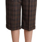 Dolce & Gabbana Checkered Wool Bermuda Shorts in Brown
