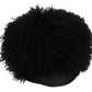 Dolce & Gabbana Black Tibet Lamb Fur Leather Gatsby Hat