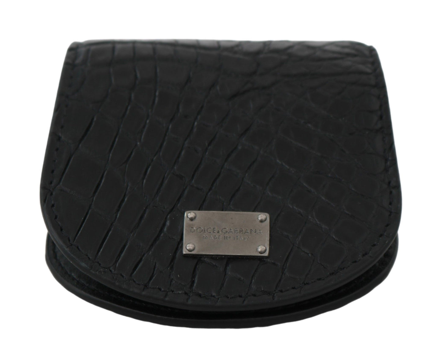 Dolce & Gabbana Sleek Black Leather Coin Case Wallet