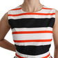 Dolce & Gabbana Multicolor Stripes A-Line Pleated Midi Dress
