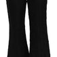 Dolce & Gabbana Black High Waist Flared Cropped Brocade Pants