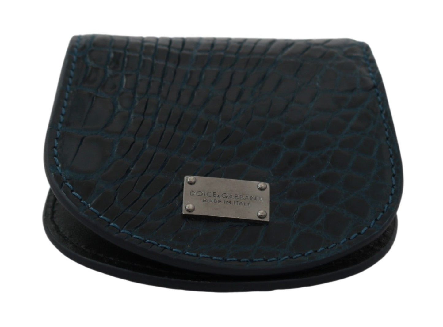 Dolce & Gabbana Exquisite Dark Blue Coin Case Wallet