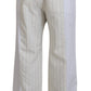 Dolce & Gabbana Elegant White Striped MainLine Trousers