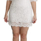 Dolce & Gabbana White Floral Lace Shift V-neck Mini Dress