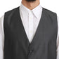 Dolce & Gabbana Elegant Gray Wool Blend Dress Vest