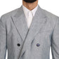 Dolce & Gabbana Blue Flax NAPOLI Jacket Coat Blazer