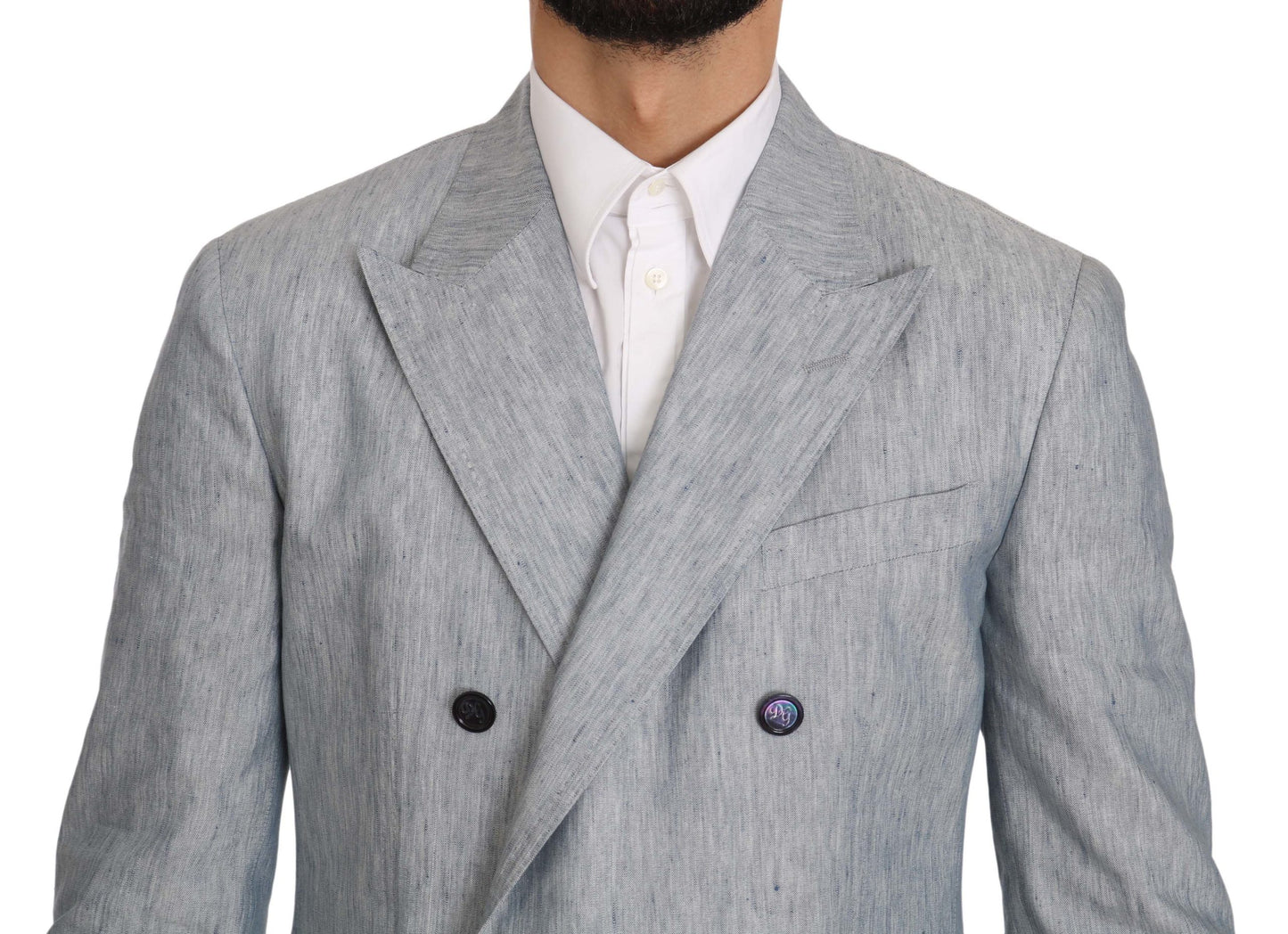 Dolce & Gabbana Blue Flax NAPOLI Jacket Coat Blazer