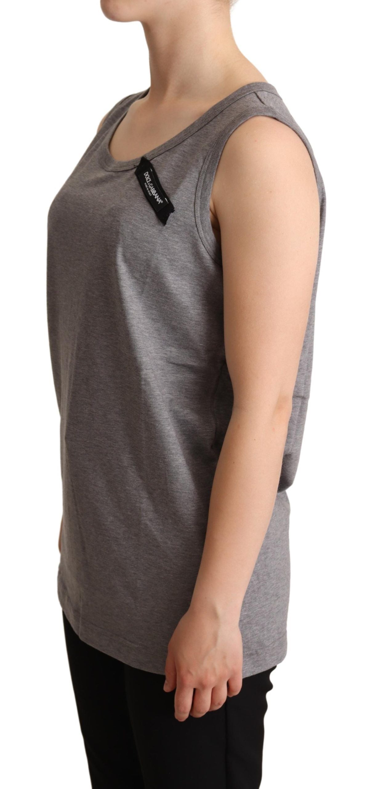 Dolce & Gabbana Gray Sleeveless Round Neck Tank Top T-shirt