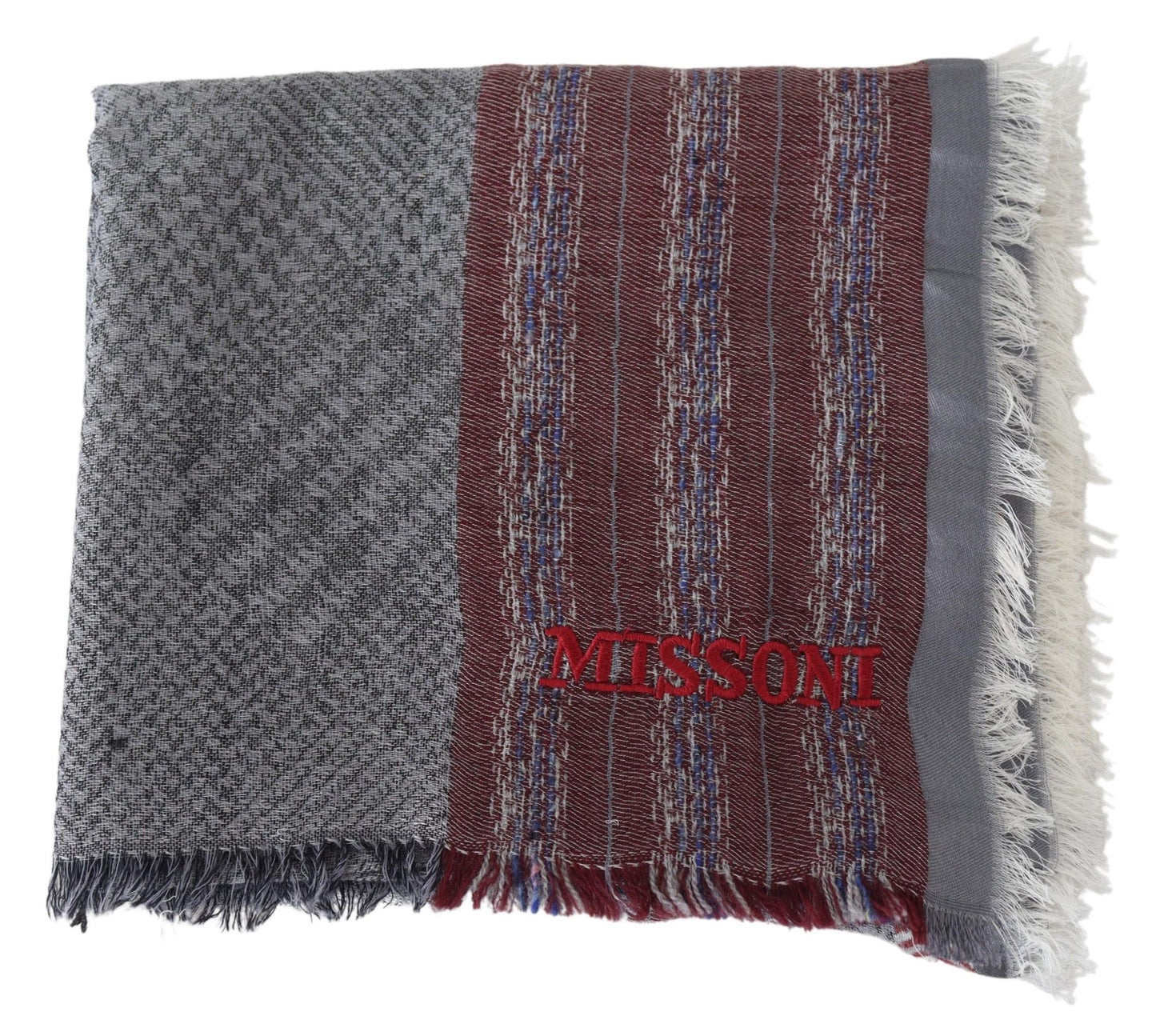 Missoni Elegant Wool Striped Logo Scarf