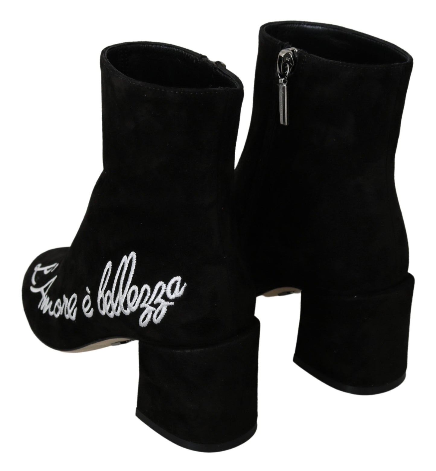 Dolce & Gabbana Black Suede L'Amore E'Bellezza Boots Shoes