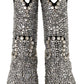 Dolce & Gabbana Crystal-Embellished Black Suede Boots