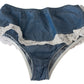 Ermanno Scervino Blue Cotton Lace Slip Denim Bottom Underwear