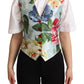 Dolce & Gabbana Elegant Floral Print Silk Waistcoat