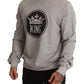 Dolce & Gabbana Regal Crown Cotton Sweater - Sophisticated Gray