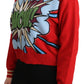 Dolce & Gabbana Red Knitted Cashmere Cartoon Top Sweater