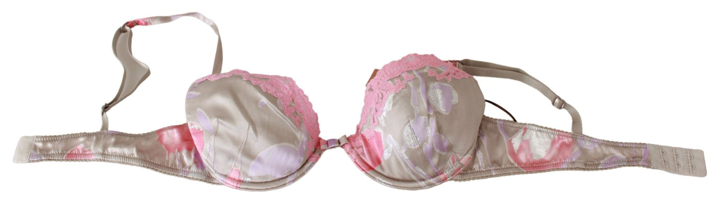 Ermanno Scervino Pink Lace Silk Stretch Push Up Underwear