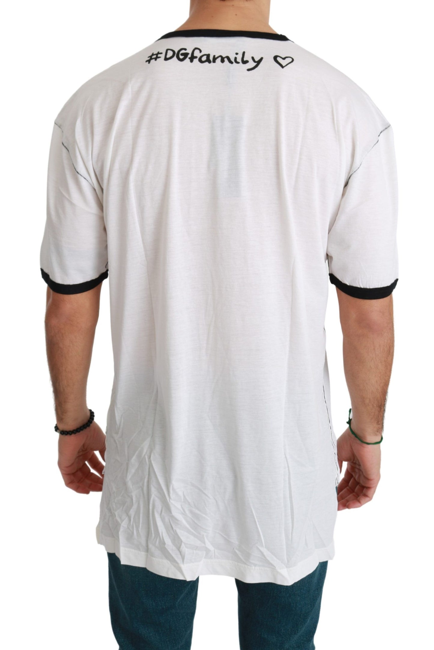 Dolce & Gabbana Elegant White Silk-Blend Men's T-Shirt