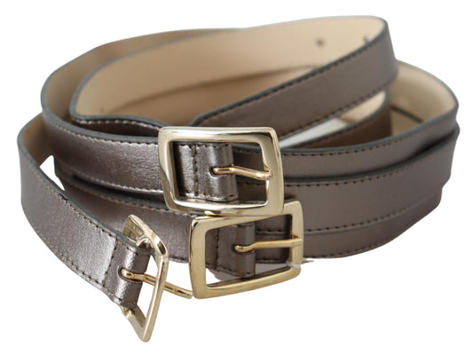 GF Ferre Metallic Bronze Leather Fashion Belt