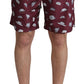 Dolce & Gabbana Maroon Hats Print Beachwear Shorts Swimwear
