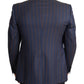 Dolce & Gabbana Elegant Slim Fit Blue Striped Wool Blazer