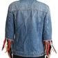 Dolce & Gabbana DENIM Blue Jeans Feather Floral Jacket