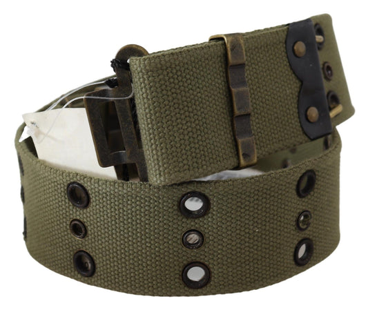 Ermanno Scervino Chic Army Green Cotton Waist Belt