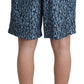 Dolce & Gabbana Blue Patterned Print Beachwear Shorts Swimwear