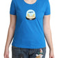 Moschino Chic Blue Cotton Tee with Iconic Print