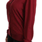 Dolce & Gabbana Red Silk Long Sleeve Cardigan Sweater