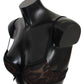 Roberto Cavalli Black Leopard Nylon Push Up Bra Underwear