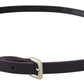 GF Ferre Chic Black Leather Belt with Chrome Silver Tone Buckle