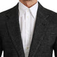 Dolce & Gabbana Elegant Gray Plaid Slim Fit Blazer