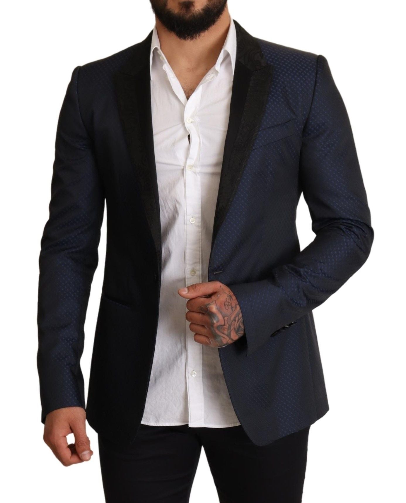 Dolce & Gabbana Blue Wool Slim Fit MARTINI Blazer Jacket