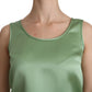 Dolce & Gabbana Green Sleeveless 100% Silk Top Tank Blouse