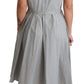 Dolce & Gabbana Gray Polka Dotted Cotton A-Line Dress