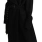 Dolce & Gabbana Virgin Wool Black Blazer Trenchcoat Jacket