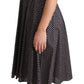 Dolce & Gabbana Black Floral Cotton A-Line Stretch Dress
