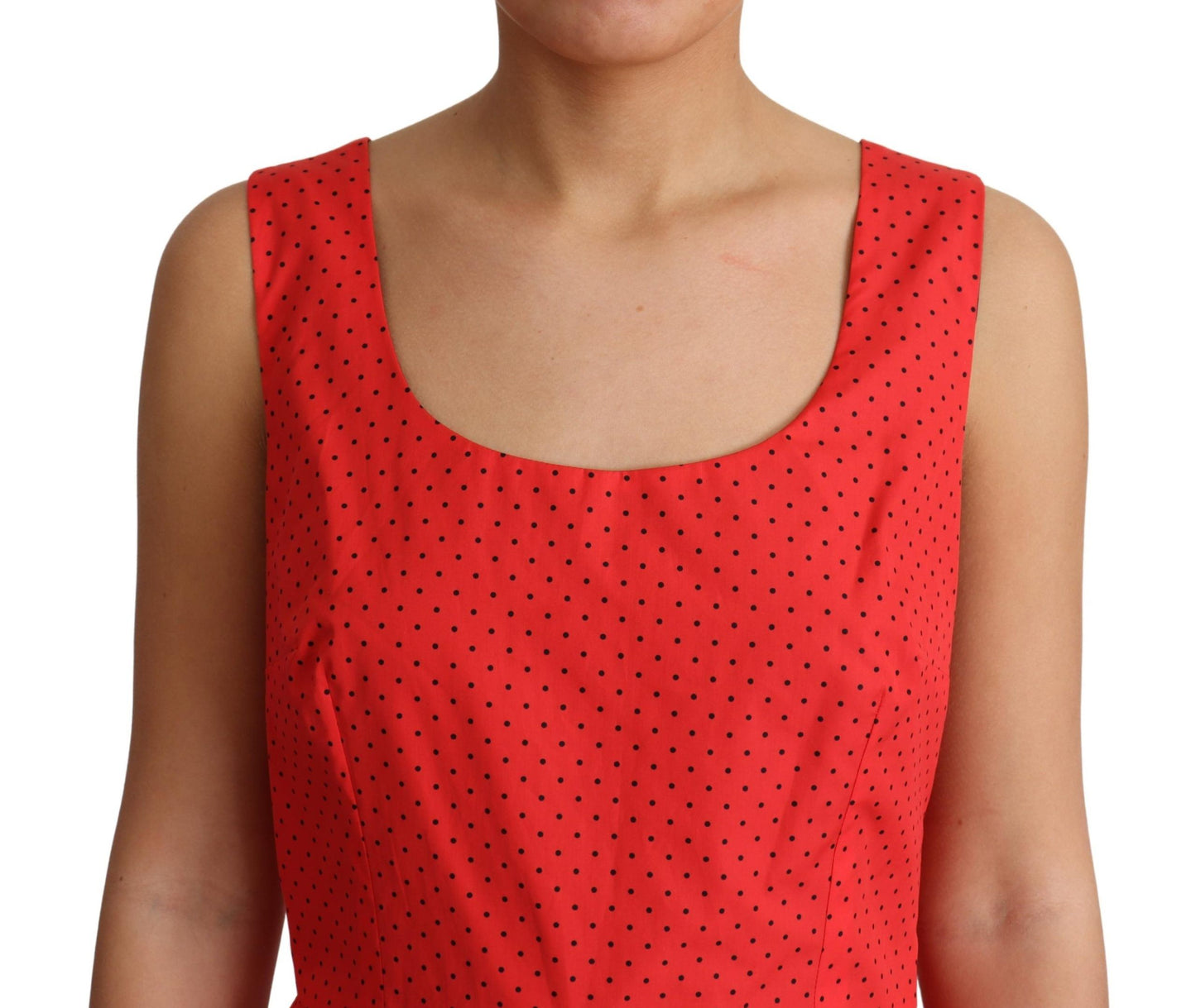 Dolce & Gabbana Red Polka Dotted Cotton A-Line  Dress