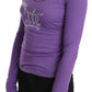 Exte Purple Exte Crystal Embellished Long Sleeve Top Blouse