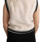 Dolce & Gabbana Beige Fur Sleeveless Vest Polyester Top