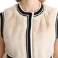 Dolce & Gabbana Beige Fur Sleeveless Vest Polyester Top